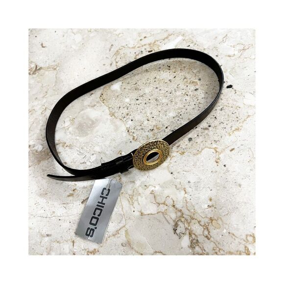 Chico’s Presta Trouser Belt Brown Leather Size Small NWT - Picture 3 of 9